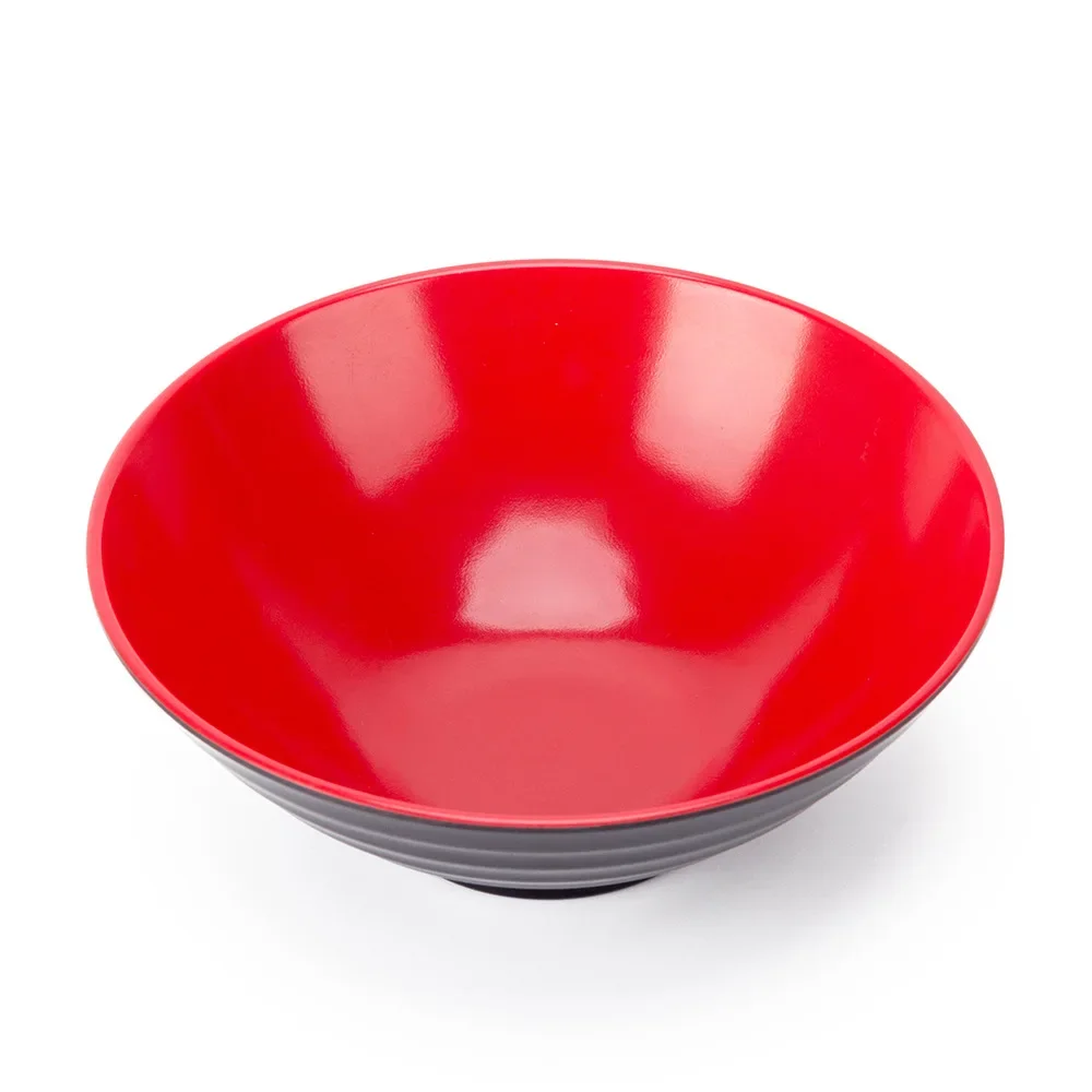 Melamine Porcelain Imitation Black Red Single-sided Threaded Beef Lamian Noodles Bowl Spicy Hot Pot Soup Bowl Canteen Tableware