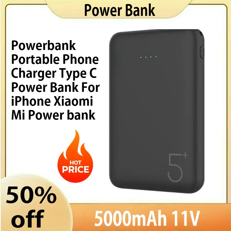 

5000mAh 11V External Battery Polymer Powerbank Portable Phone Charger Type C Power Bank For iPhone Xiaomi Mi Power bank