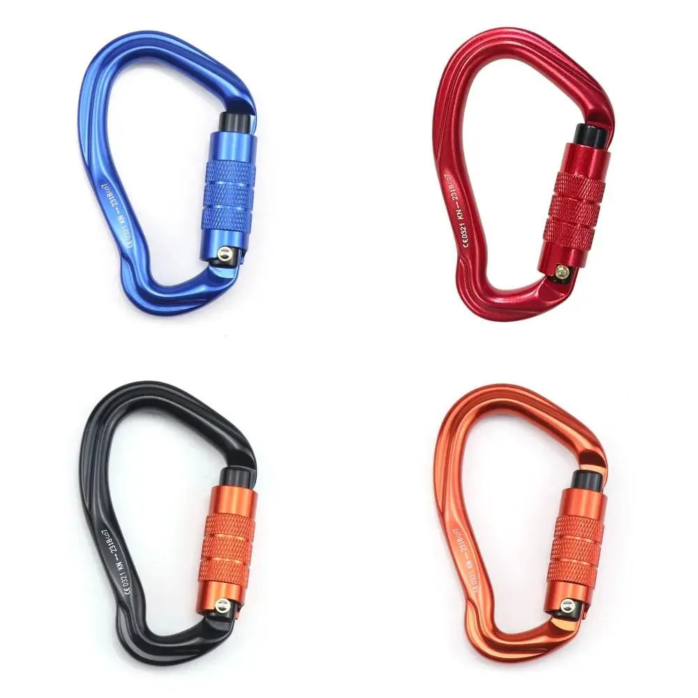 

7075 Aviation Aluminum Safety Auto Lock Buckle 23KN Pear-shaped Professional Carabiner Durable Sturdy Outdoor Sports Buckle