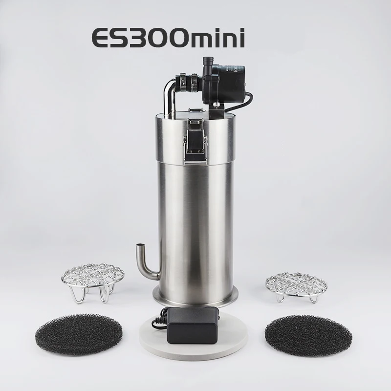 304 Stainless Steel Filter Barrel with Water Pump for Plant Aquarium Fish Tank