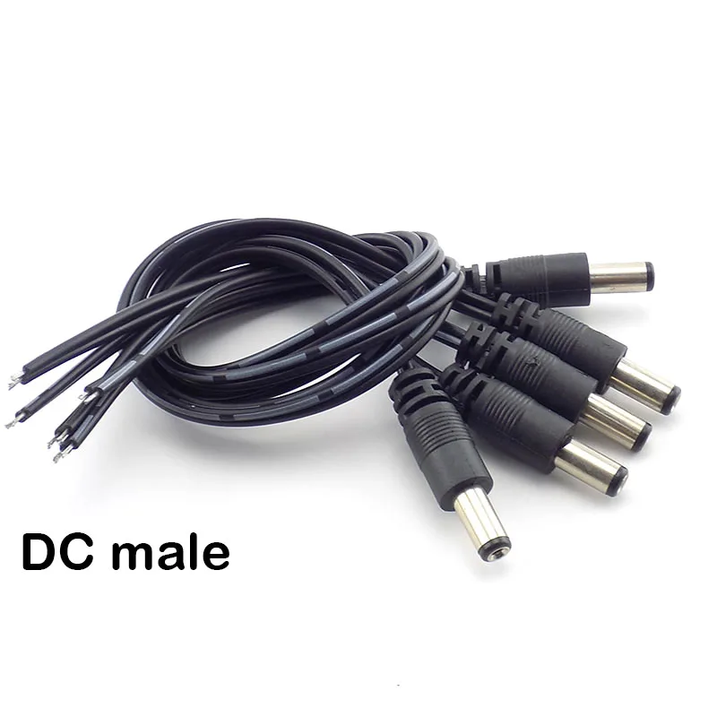 5pcs 2.1*5.5mm 12v DC Male Female Connectors Plug Power Supply Extension Cable cord wire CCTV Camera LED Strip Light