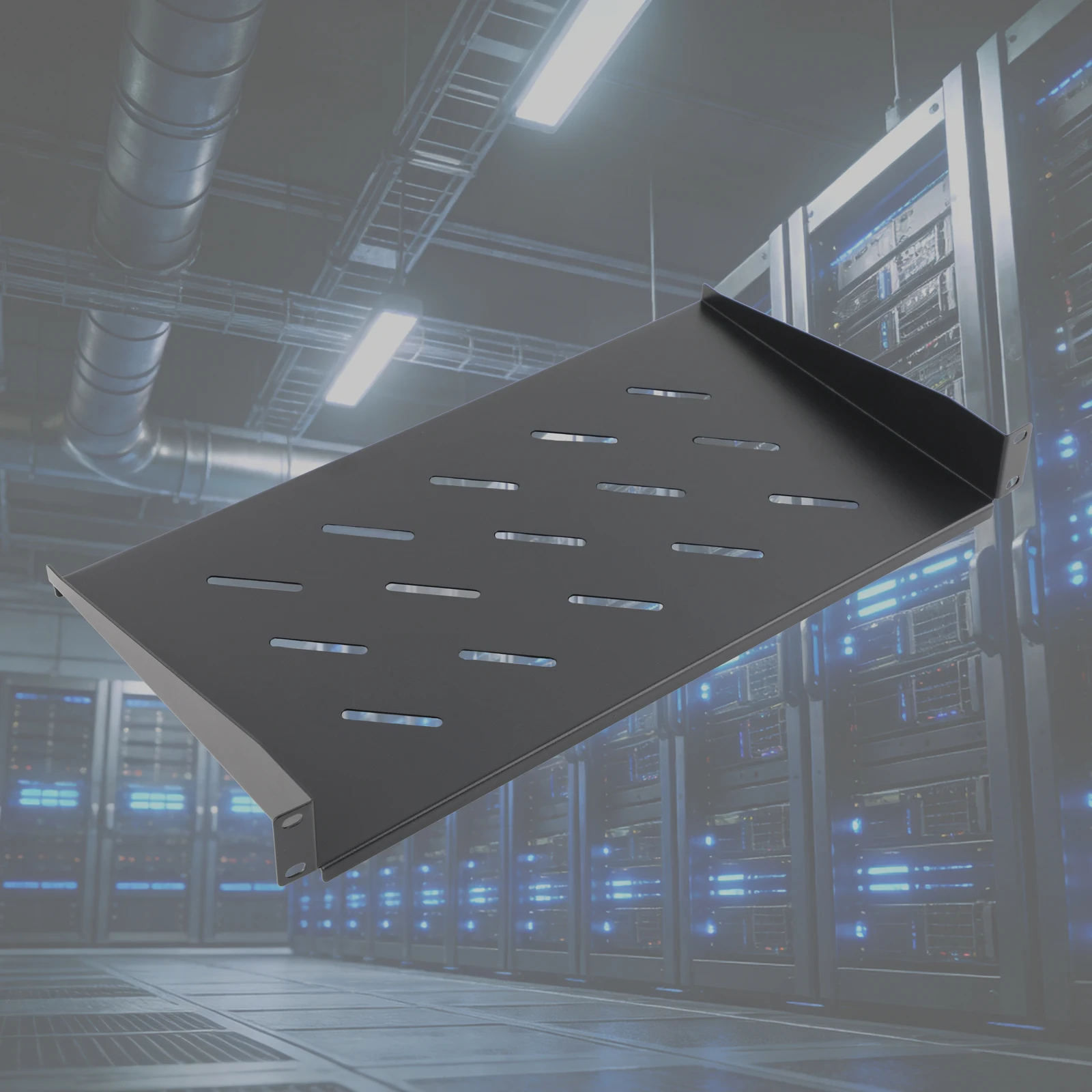 2Pcs 1U Server Rack Shelf, Vented Rack Mount Cantilever Tray for 19 inch Network Equipment Rack Or Cabinet