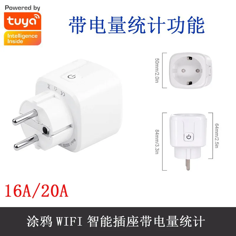 Tuya WIFI Smart Socket EU US UK Intelligent Suitable for Smart Life Supports Tmall Genie Alexa and Google Home Voice Control