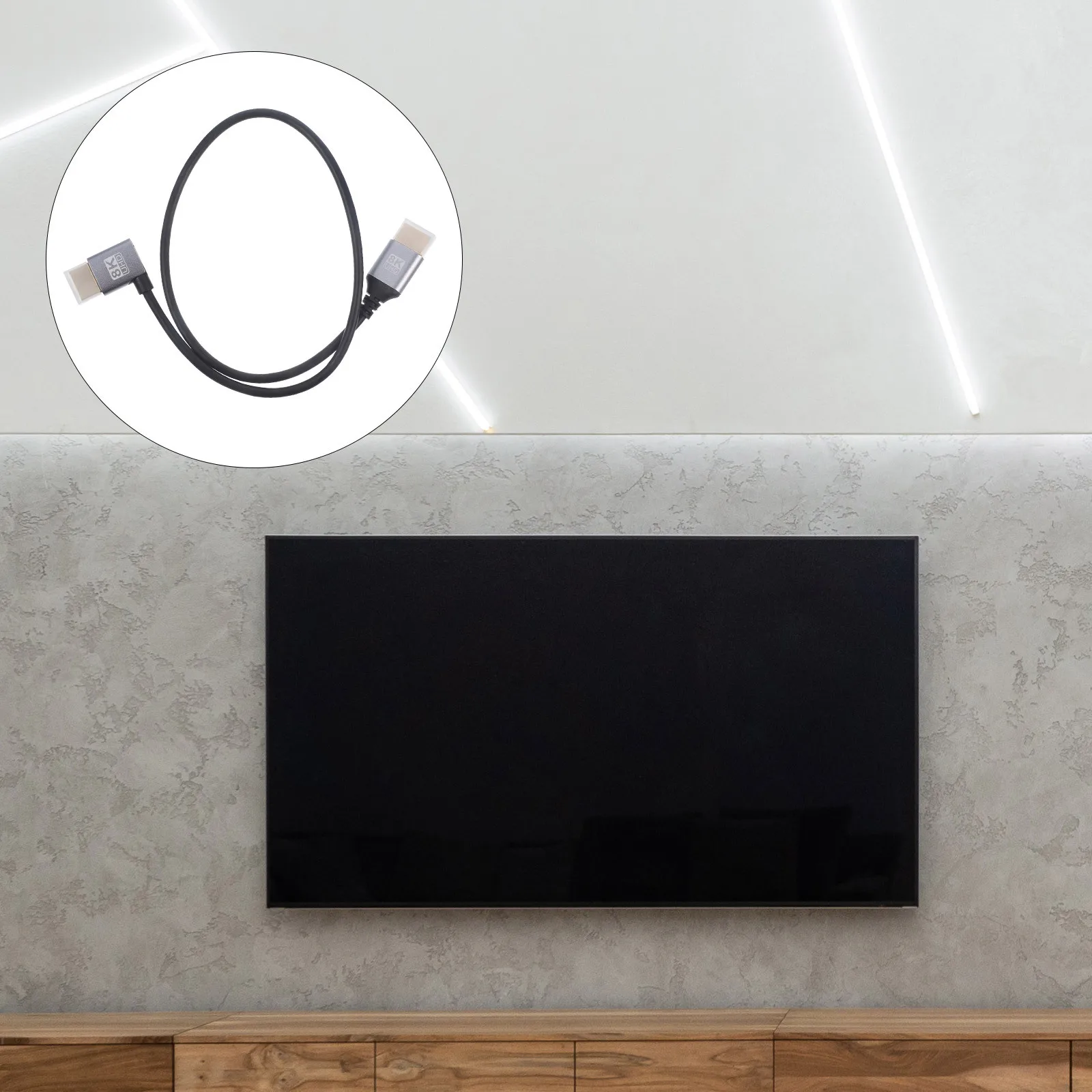 

8K Video Cable Angled Male To Male 2.1 High Speed For Computer Monitor Projector Ultra Hd 4K Dvi Adapter Cord Pcs