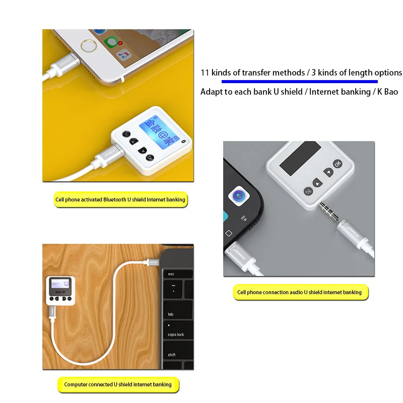 U Shield K Bao Cabo para Celular e Computador, aplicável a Bluetooth, Áudio e PC, Outro Cabo de Carregamento de Ativação