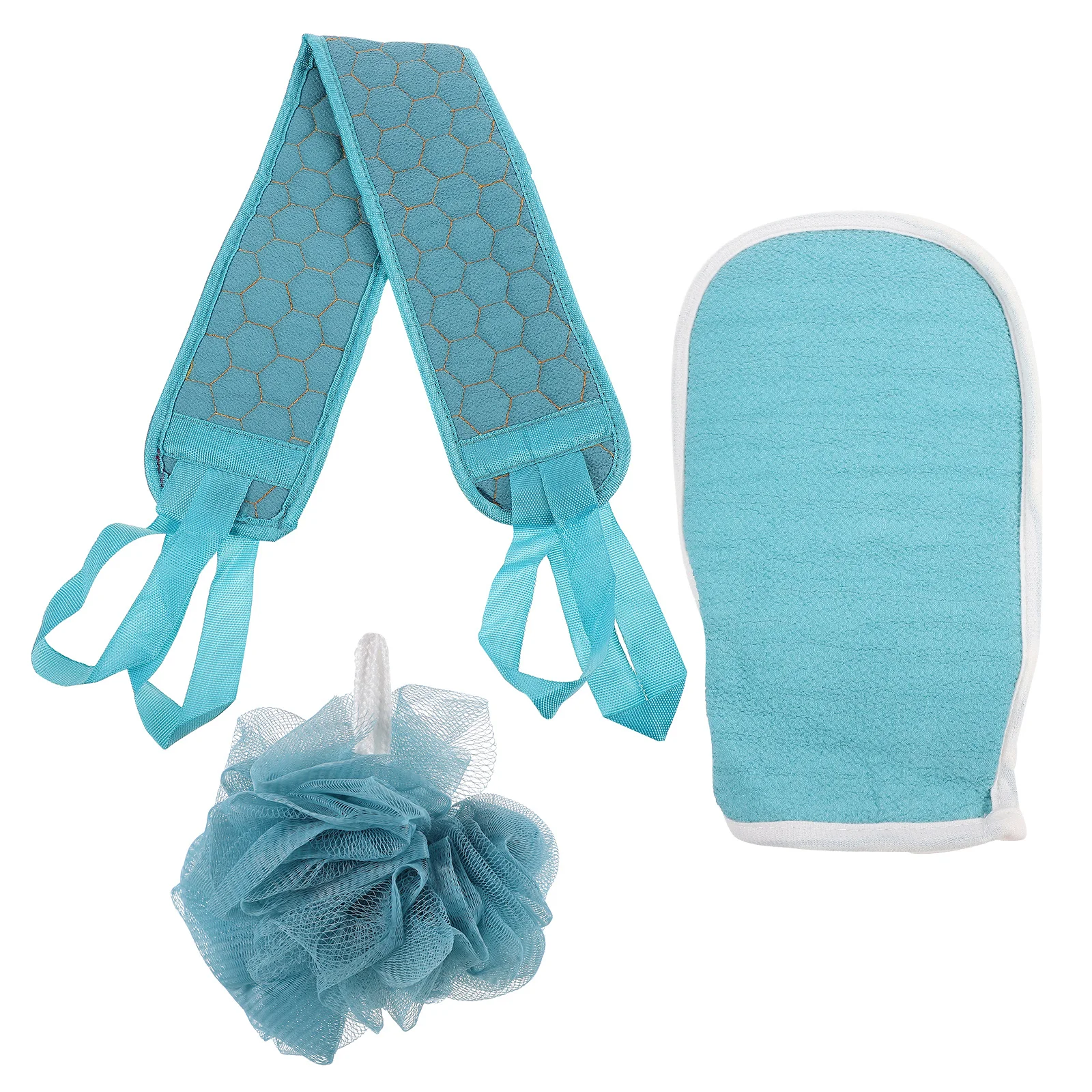 3 قطعة قفازات حمام الإسفنج مجموعة حزام طويل الظهر تنظيف دش الغسيل المحمولة الاستحمام عدة التقشير أداة العناية بالبشرة