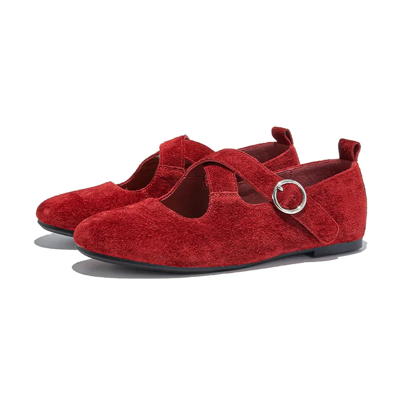 

2025 New Women's Flat Mary Janes Cross-Strap Ballet Women Shoes Square-Toe Non-Slip Shoes female Loafers