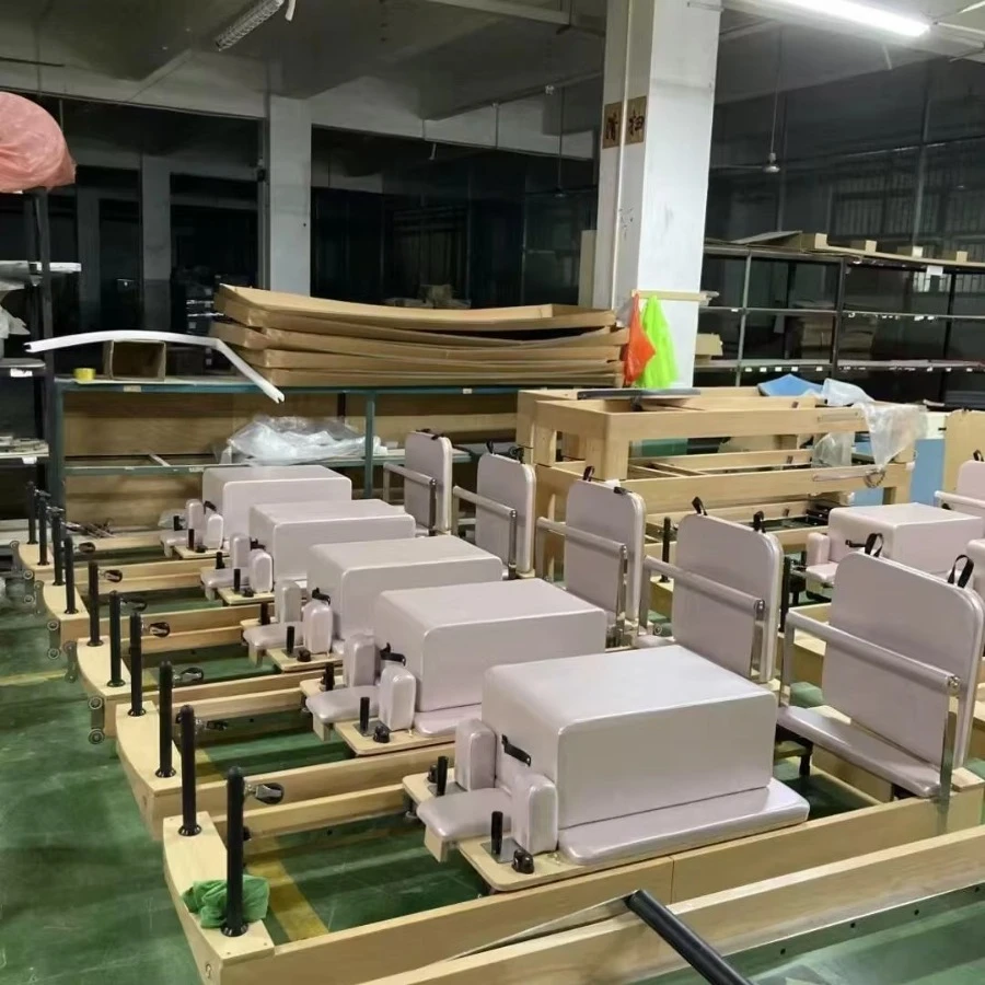 

Складной деревянный реформер для пилатеса, для занятий йогой и использования в постели, с регулируемой высотой, для фитнеса и тренировок тела