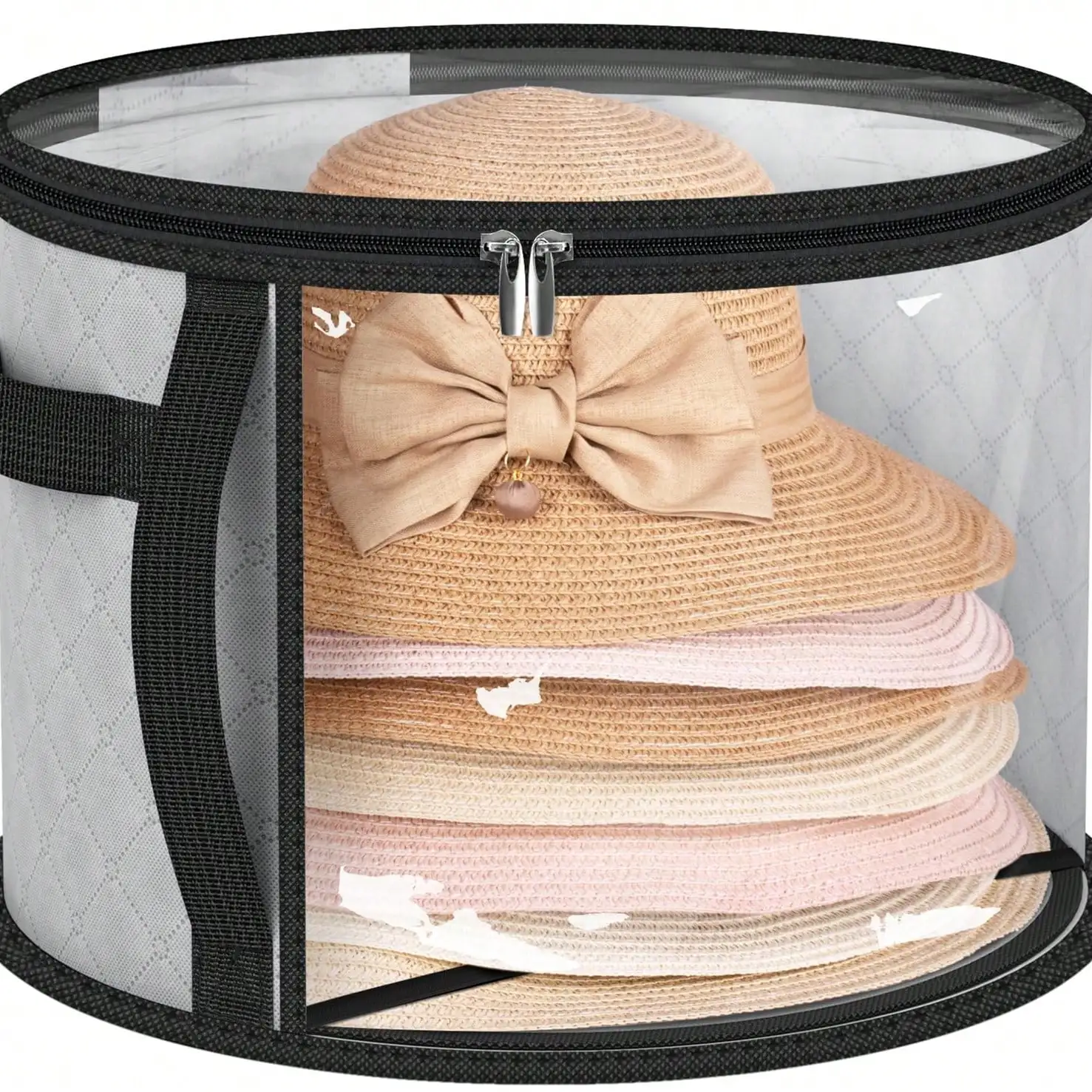 

Oversized Clear Hat Case for Closet, Wide Brim Hat Organizer Bag with Handles for Caps, Cowboy Hats and Travel Storage