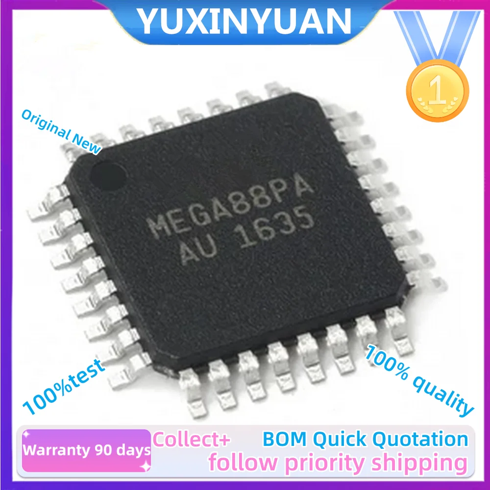 5PCS/LOT And new Original ATMEGA88  ATMEGA88PA  ATMEGA88PA-AU QFP IC MCU 8BIT 8KB FLASH 32TQFP IC in Stock 100%Test