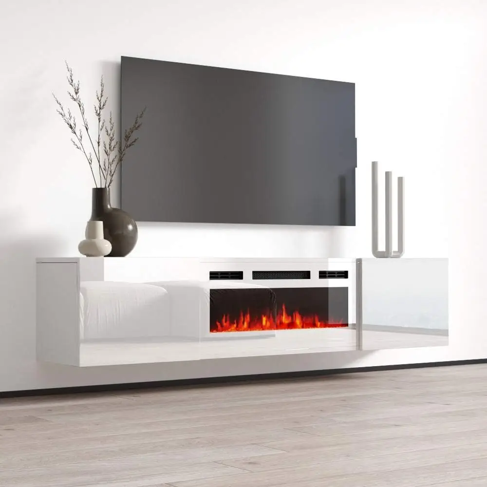 Cali WH-EF Floating Fireplace TV Stand for TVs up to 80