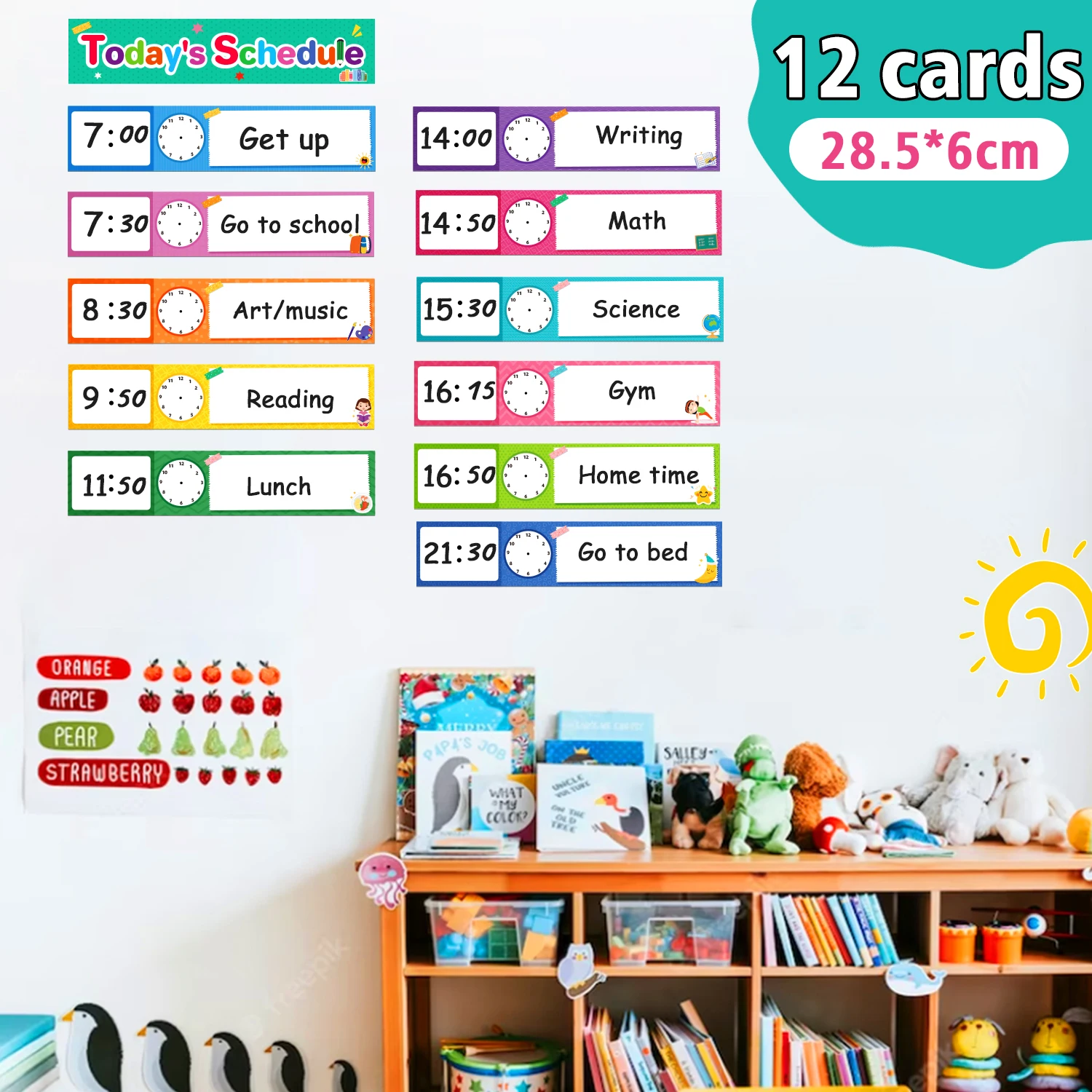 DIY Visual Schedule for Toddlers, Daily Routines Schedule Cards, Classroom Decoration, Schedule Pocket Chart Add-ons Montessori