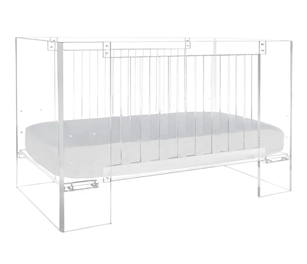 Acrylic baby crib Factory Custom Luxury clear acrylic baby bed Lucite crib cot Lucite Designer Crib unassembled without mattress