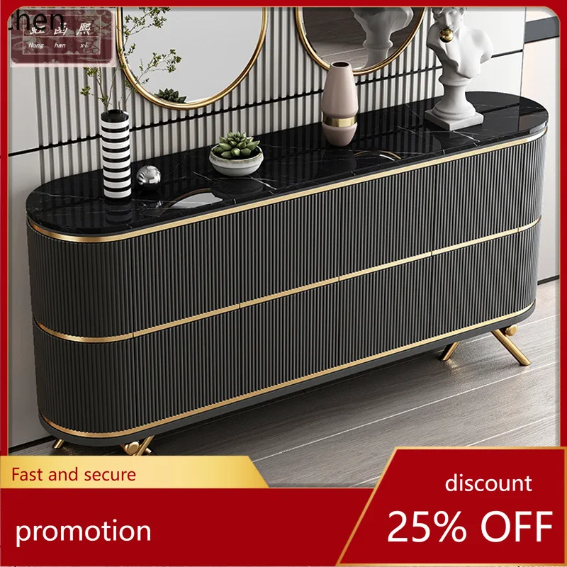 HXL Minimalist Living Room Entryway Sideboard Rock Slab Wall-Mounted Storage Decorative Cabinet