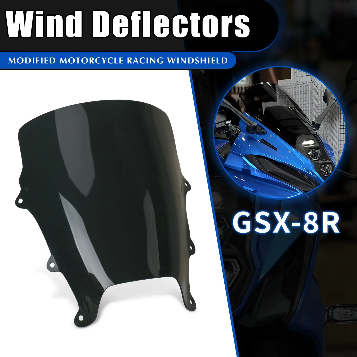 

For GSX-8R GSX 8R Motorcycle Windshield Wind Deflectors Visor Wind screen Medium Large Meter Cover Windscreen Fit For GSX8R