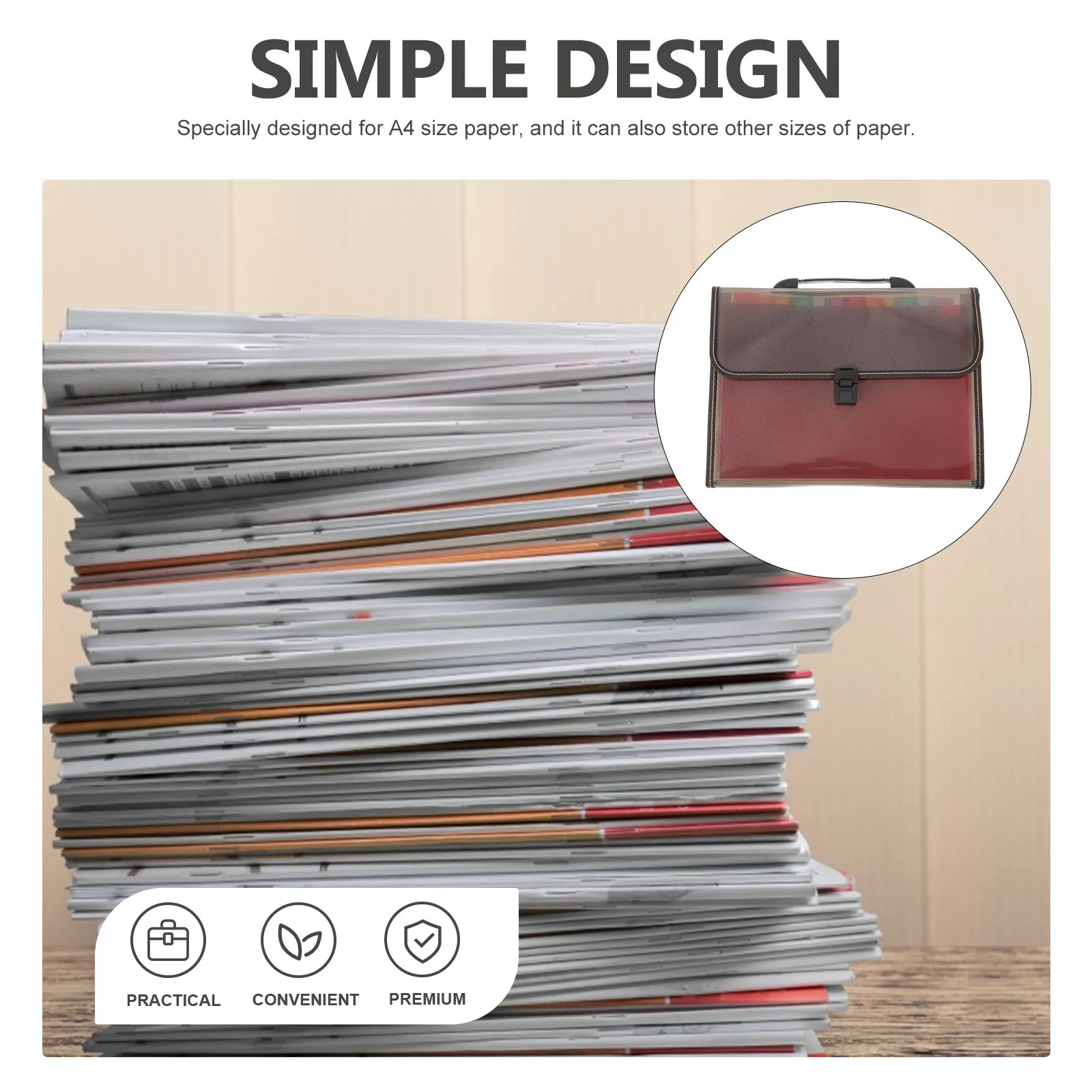 

A4 File ganizer Storage Folder Inner Page Large Capacity Multi layer Bag Document Holder Accordion Student Office