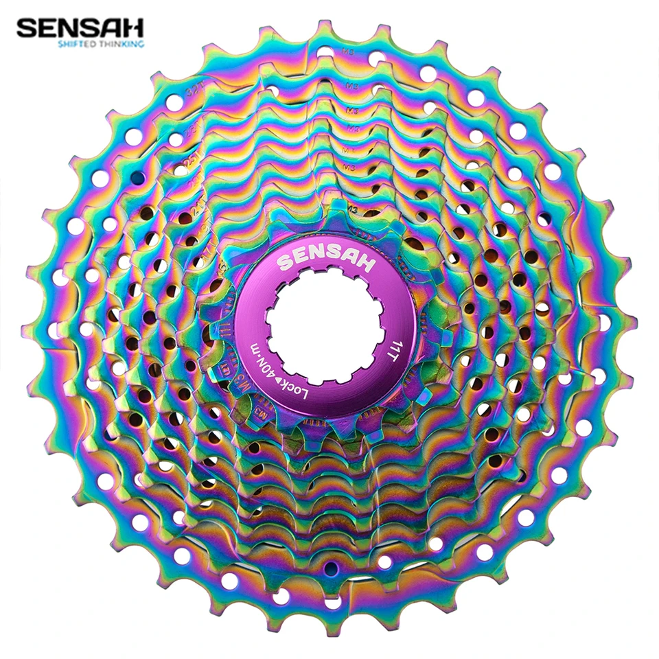 SENSAH スプロケット 12S 11-32T レインボー、オイルスリック