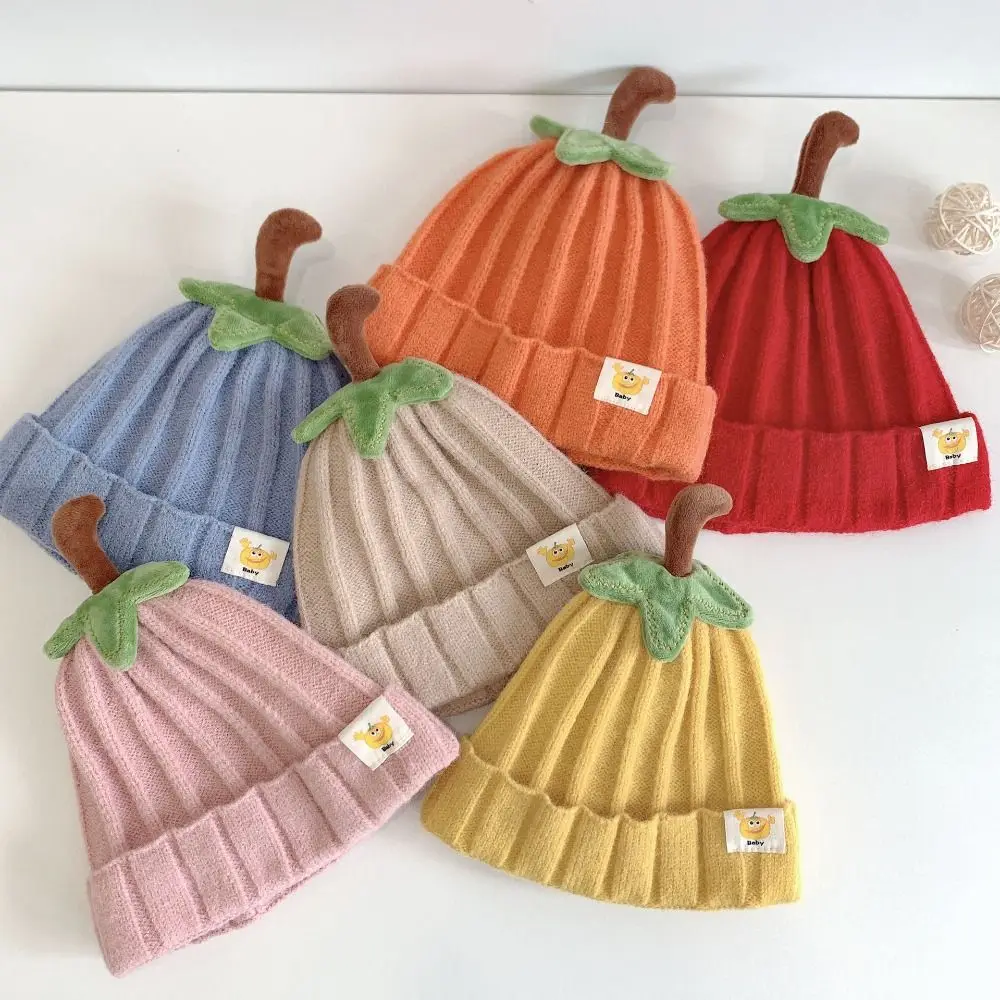 Chapéu fofo de abóbora Halloween para bebê, gorro de malha infantil, chapéu infantil para meninos e meninas, chapéu de ação de graças para recém-nascidos, outono e inverno