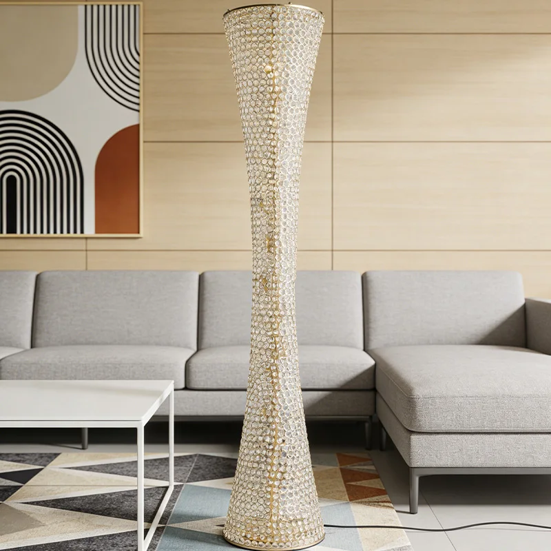 Nordic Modern Designer Art Tower Floor Light Led Designer Floor Lamp Decoration Hotel Villa Home Crystal Floor Light