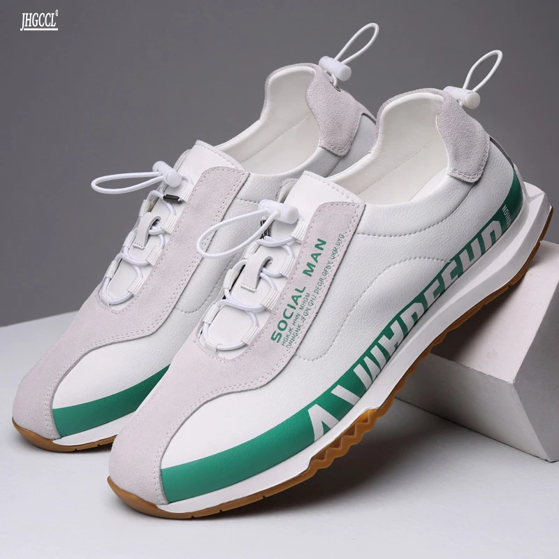 New casual shoes one step elastic set foot small white shoes light soft sole sports shoes comfortable daily men's shoes A13