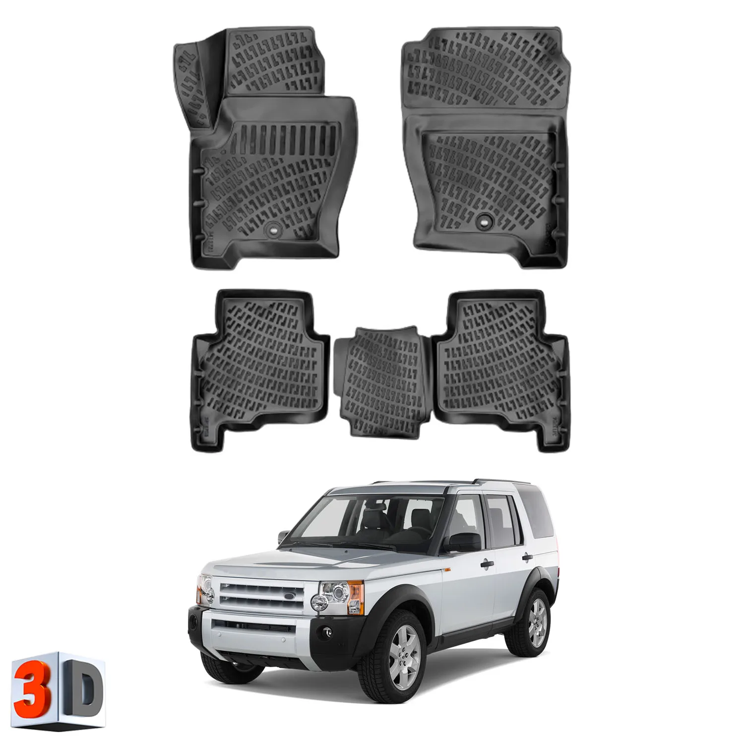 

Land Rover Discovery - (2004-2009) Floor Mats Liner Waterproof 3D - (Black)