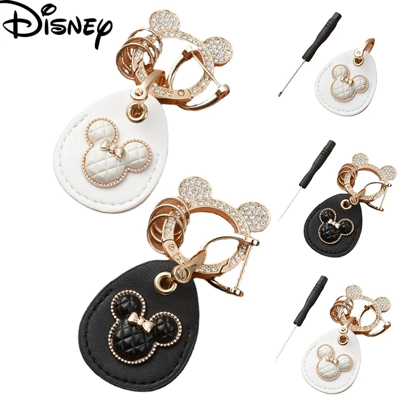 Disney Mickey Brand Cartoon PU Leather Keychain Business Gift Key Chain Men Women Car Key Strap KeyChains Keyrings Bag Pendant