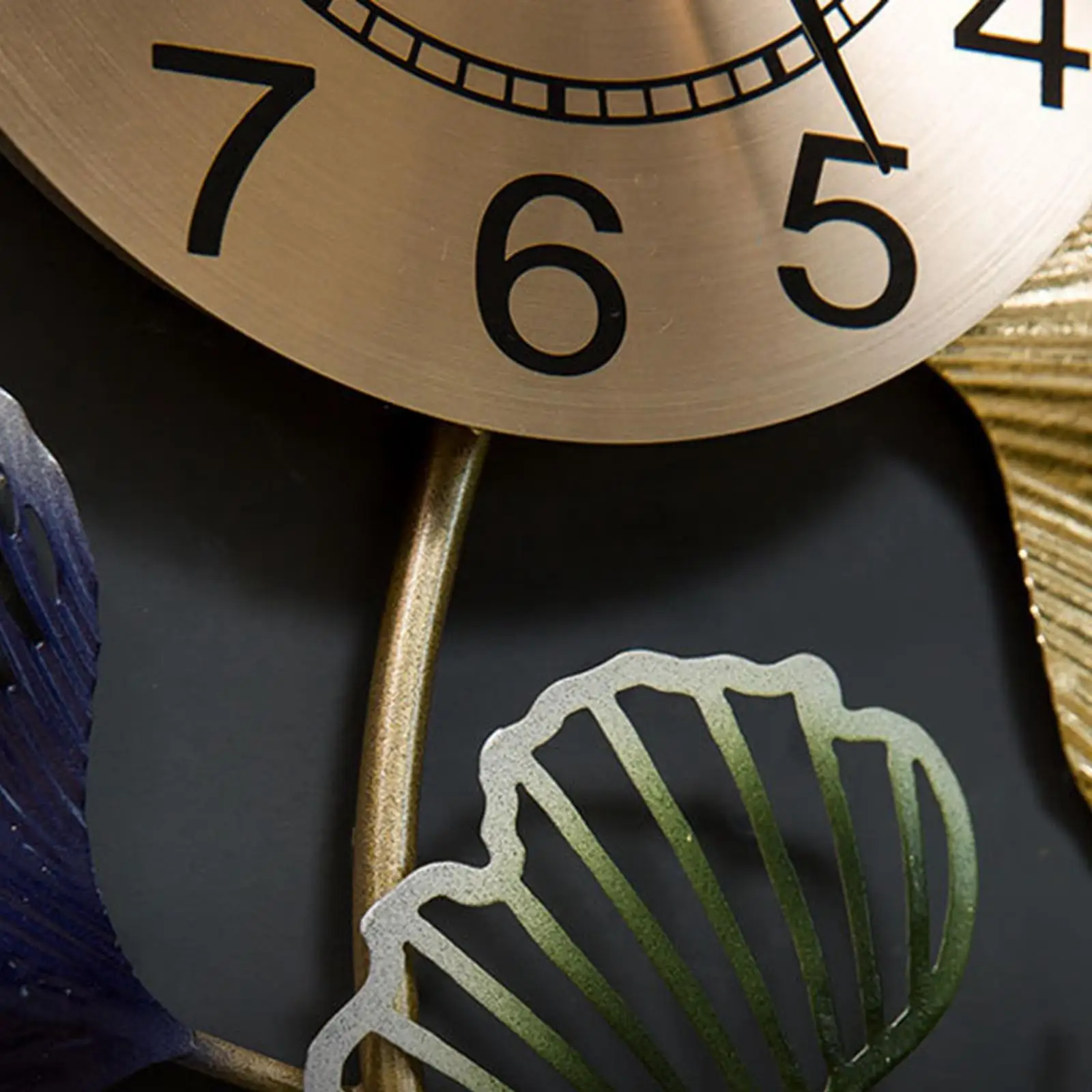 Iron Crafts Wall Watch Clock Non Ticking Ornament Silent Leaves Decorative Home Hanging Wall Clocks for Hotel Hallway Bathroom