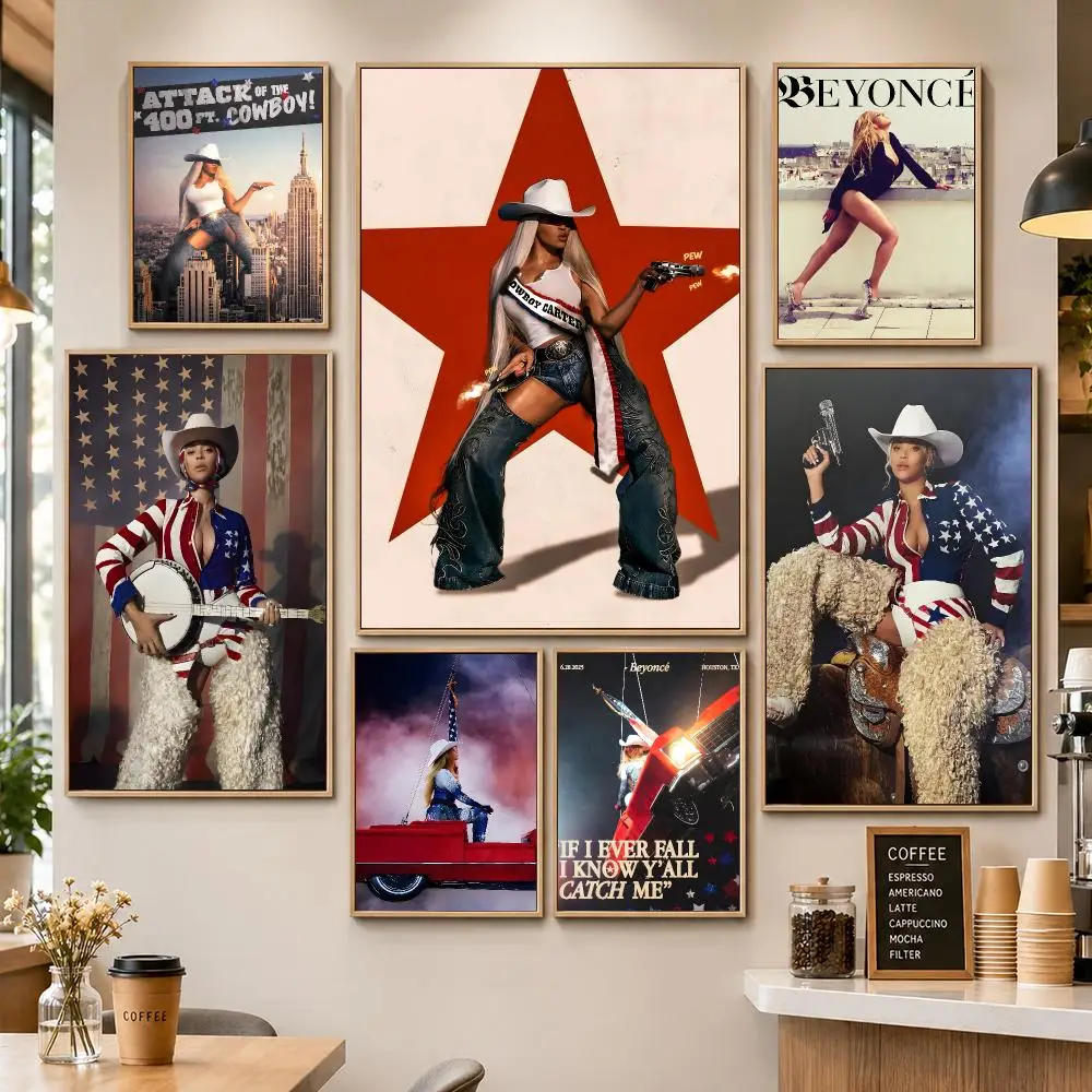 Music Beyonce Pop R&B Poster PP Decorative Poster Water-Resistant Print Apartment Dorm Office Cafe Gift