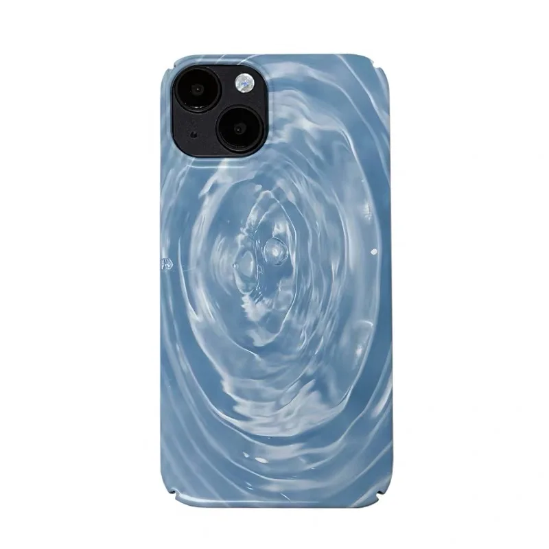 

Ins Korean Blue Water Vortex Art Phone Case for IPhone 17 Air 16E 15 14 Plus 13 Mini 11 Pro Max 12 Pro Back Cover XS XR SE Case