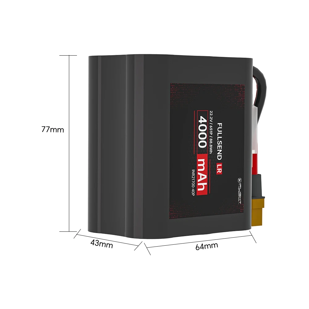 iFlight Fullsend 6S 4000mAh 22.2V EVE EVEINR21700-40PL Li-Ion Battery with XT60H Connector For FPV