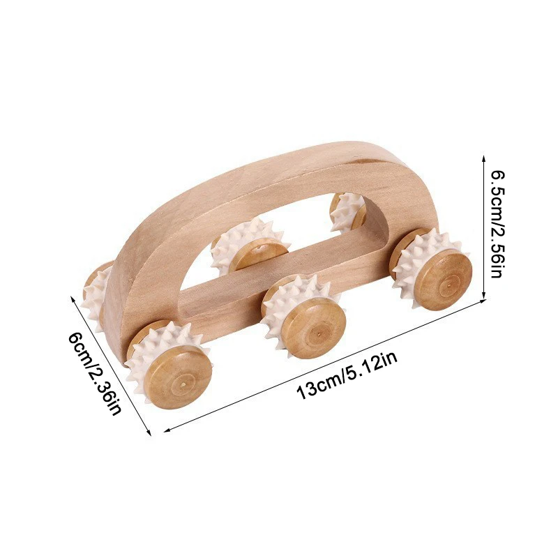 수동 나무 마사지 롤러 도구, 심부 조직 근육 마사지기, 목, 다리, 등