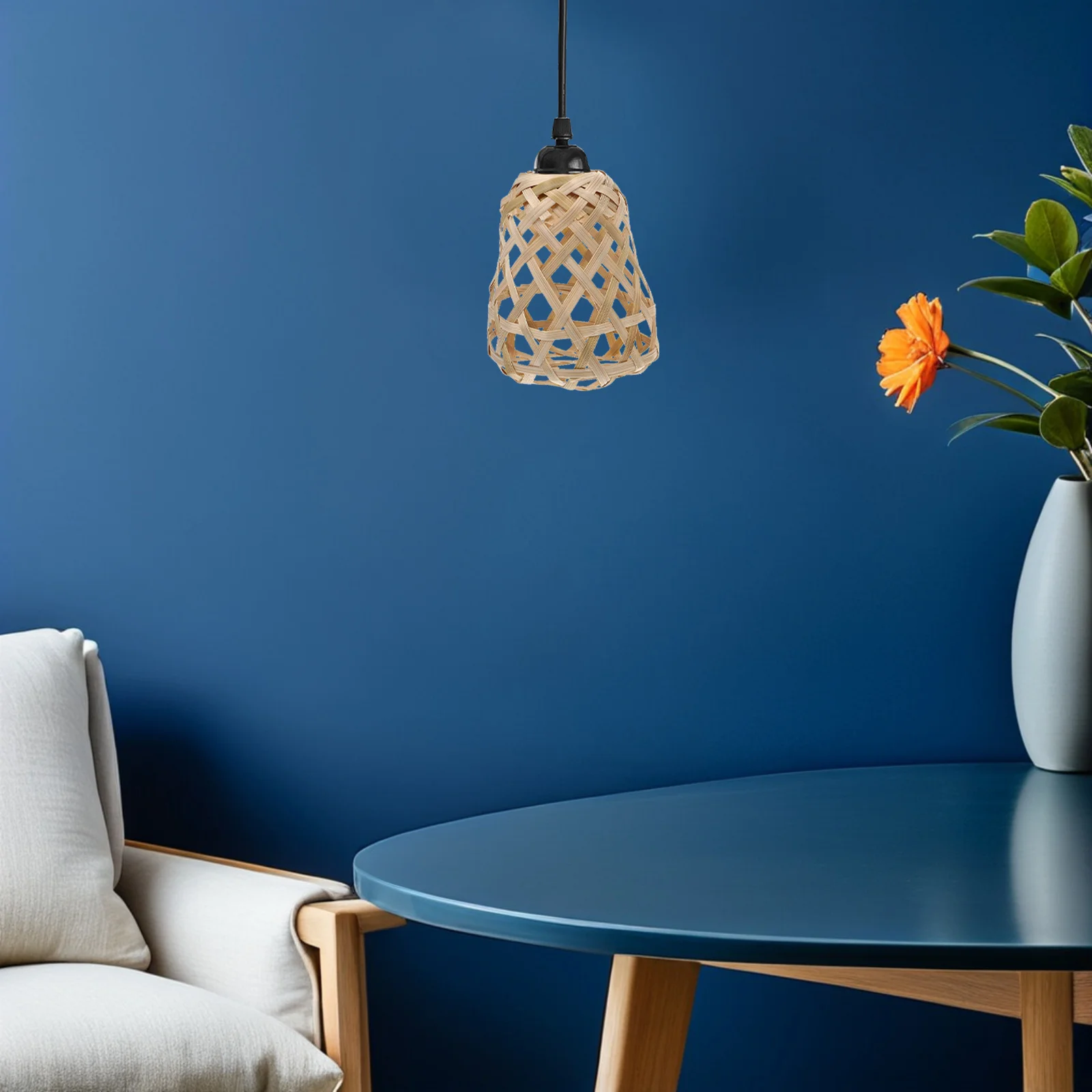 

4pcs Woven Bamboo Lampshade Rustic Pendant Light Cover For Ceiling Hanging Lamps Replacement Shade Decorative Lighting Accessory