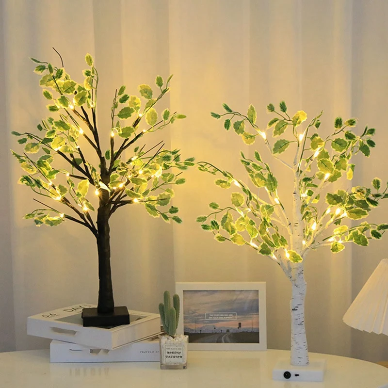 1pc 24LED Simulation Tree Light Holiday Shaped Tree Light Various Activity Scene Decoration Tree White