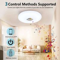 Smart Ceiling Light with Speakers RGB Dimming Remote Control APP 36-52W Round Ceiling Lamps Modern Decor for Bedroom Living Room