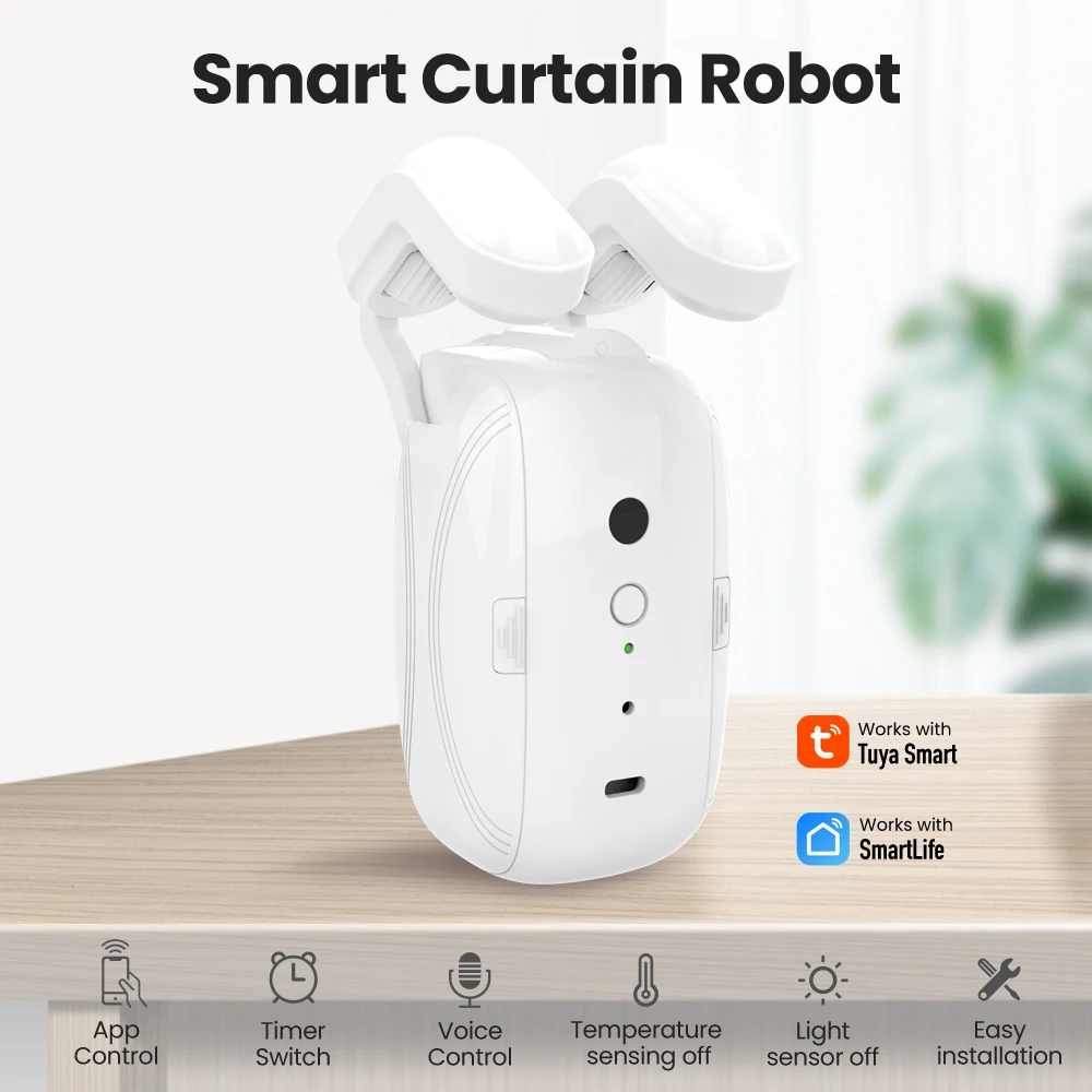 AVATTO WiFi Smart Automatic Curtain Robot,Tuya APP Control Electric Intelligence Curtain Pusher,Work for Alexa Google Home.