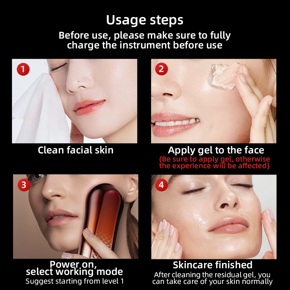 Face Lifting Device Neck Facial Eye Massage Introducer Microcurrent Skin Rejuvenation Anti Aging Beauty Device Face Massager