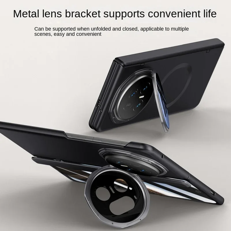 

Luxury Wireless Charging Rugged PC HD Tempered Glass Screen Film Case For Honor Magic V6 V5 Lens Bracket Anti-drop Protect Cover