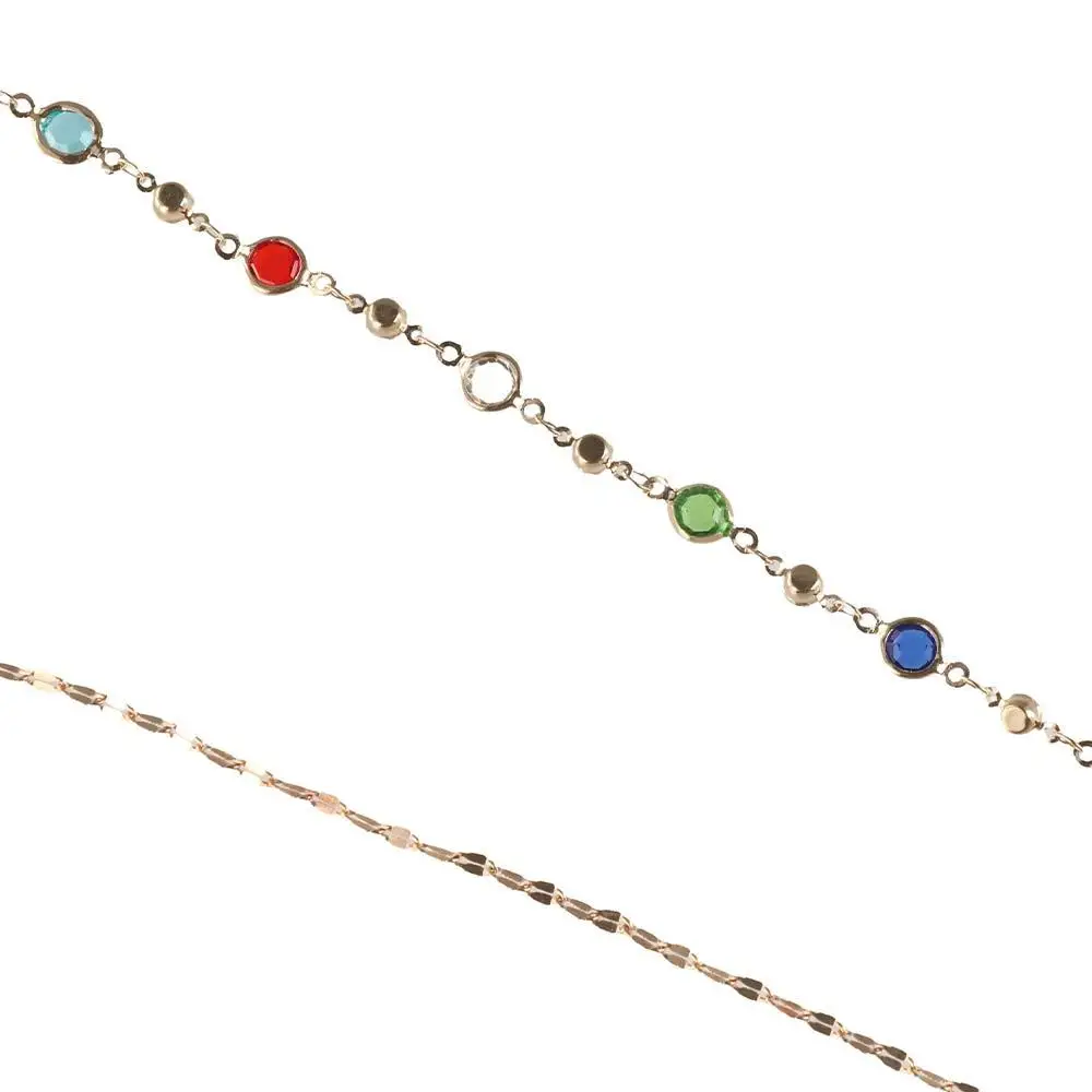 Fashion Vintage Beads Glasses Chain Elegant Bohemian Crystal Glasses Chain Lanyard Copper Mask Chain Eyewear Accessories