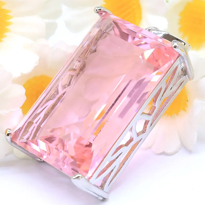 

40x21mm Big Rectangle Shape 14g Green Peridot Rhodolite Garnet Golden Citrine Violet Tanzanite Dating Silver plated Pendant