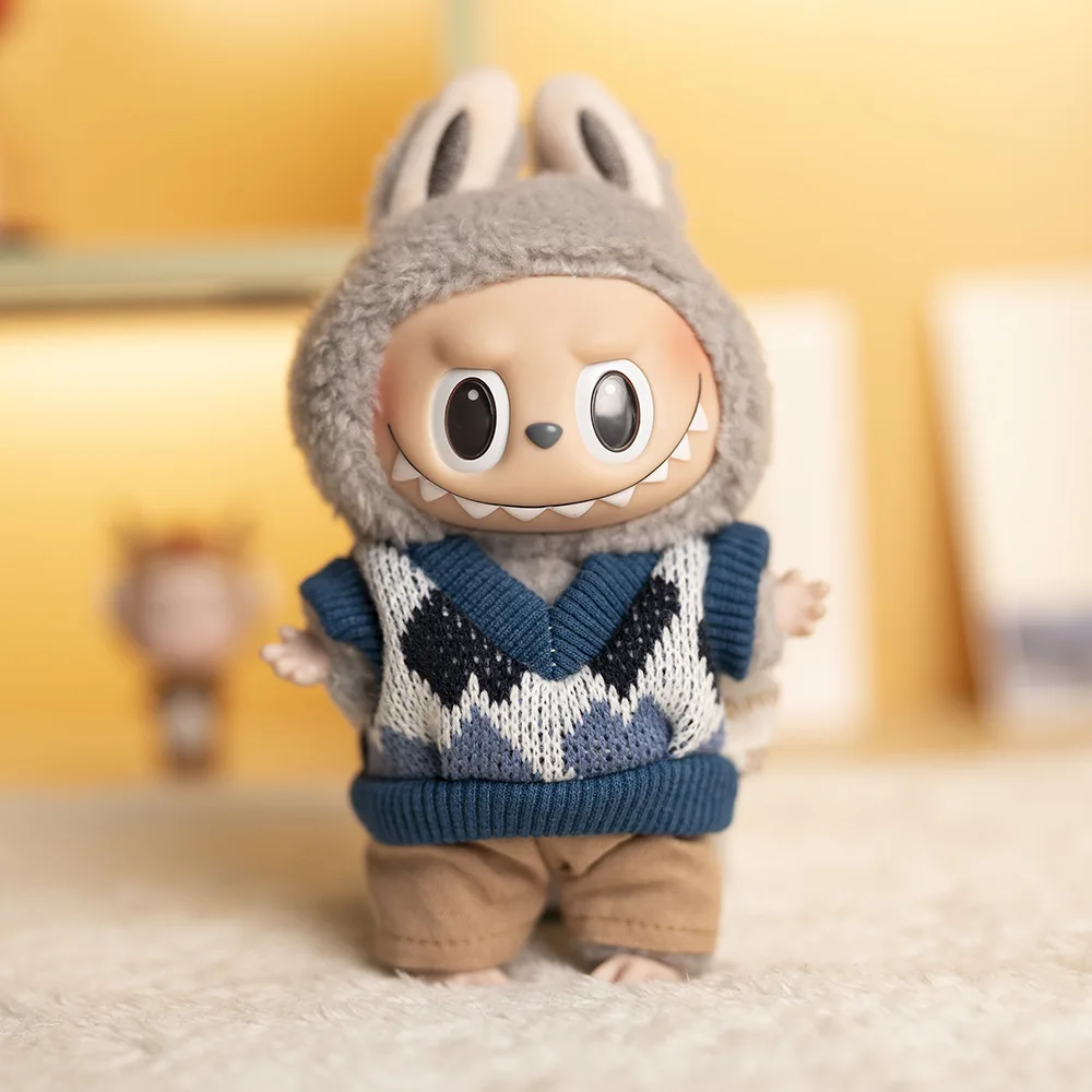 15/17 cm Labubu Vestiti Vestito Maglione Pantaloni Cappello Vestiti per bambole Seduti Accessori per feste Coltiva la capacità pratica Giocattoli per bambini