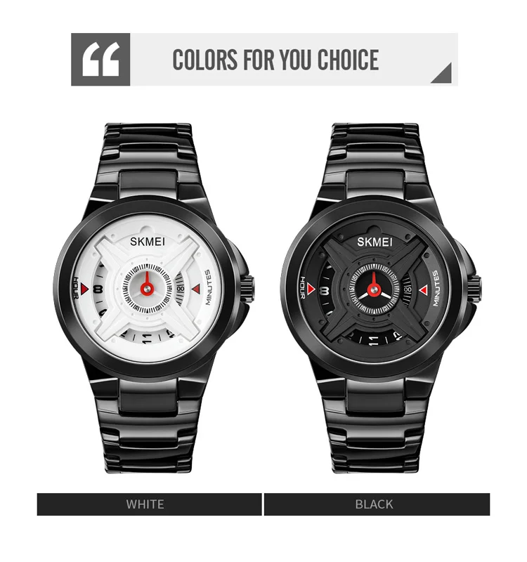 SKMEI 1699 Simple and Personalized Sports Waterproof Creative Quartz Round Pointer Watch for Men