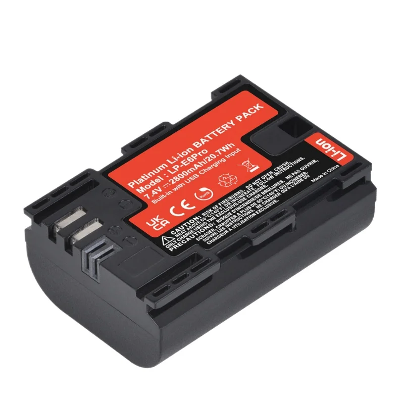 LP-E6Pro 7.4V 20.7Wh 2800mAh Li-ion Battery for Canon EOS R5 R6 60D 70D 80D 90D 5D IV 5DS R 7D Mark High Quality Camera Battery