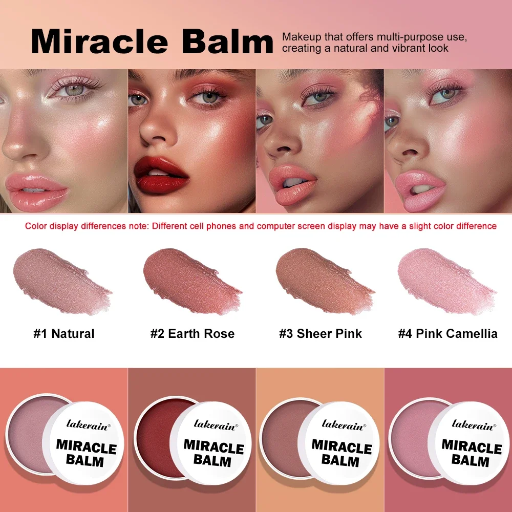 Kremowy róż do policzków Mulit Glow Balm Blush Balm Face Makeup Radiant Finish Hydrating Creamy Lightweight & Blendable Color Face