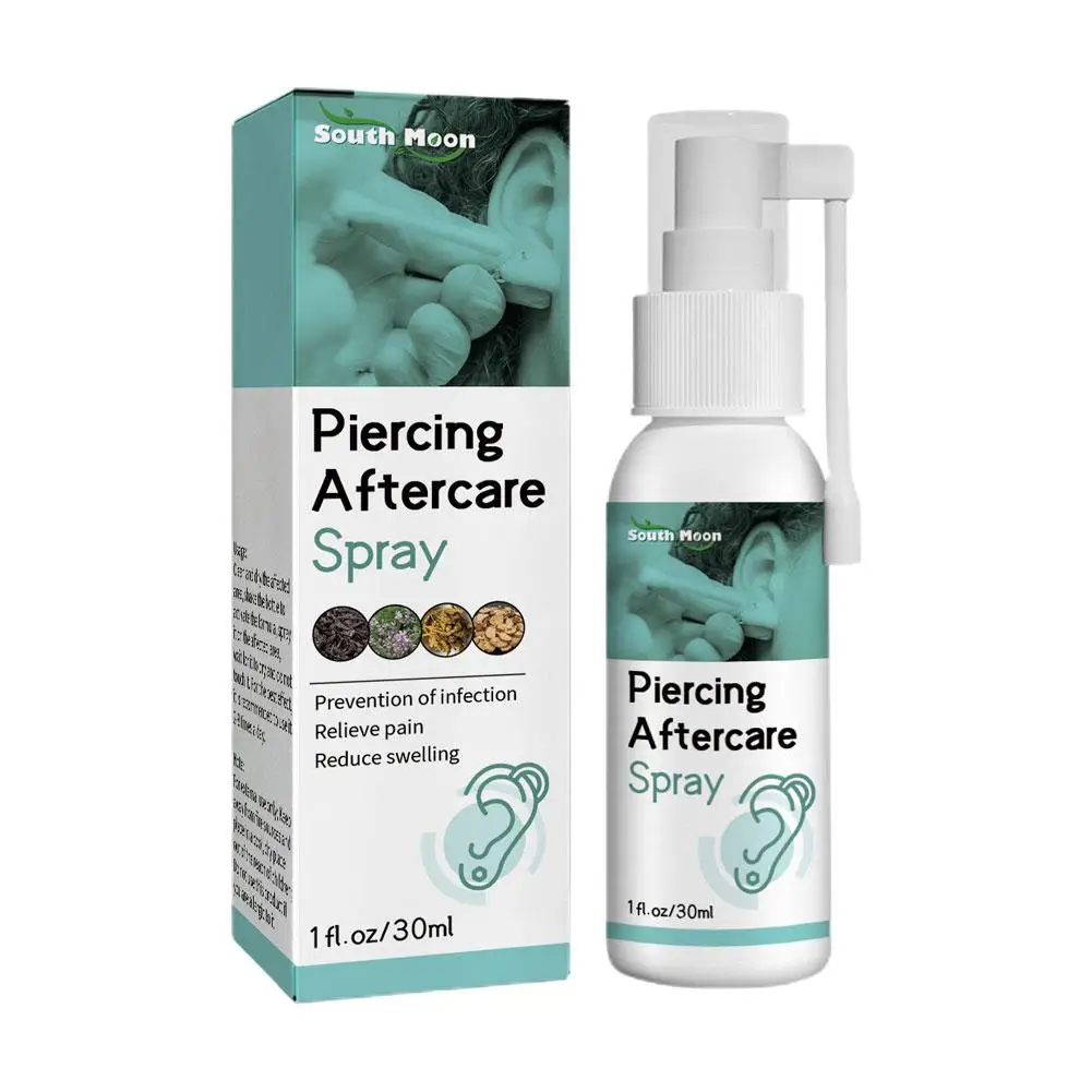 30ML Piercing Aftercare Spray disinfezione orecchini liquido sollievo lavaggio portatile lenire foro pulizia gonfiore orecchio cerume Pa T8I6