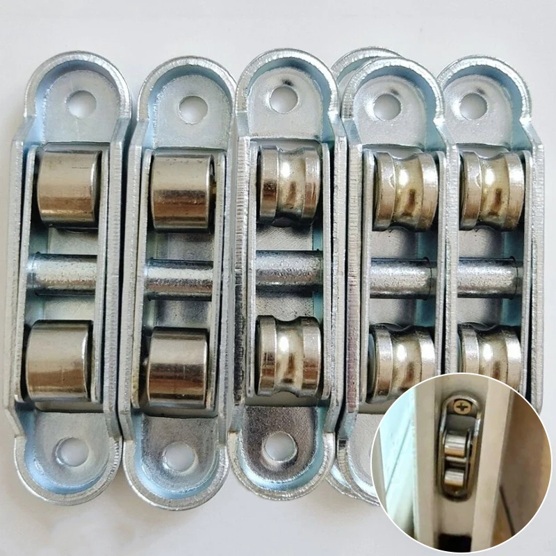 Poleas de ventana, herramientas de montaje de rodamiento silencioso, ruedas de aleación de Zinc, ranura en U, herrajes de pista de rodillo de puerta corredera de alta resistencia, 1-10 Uds.