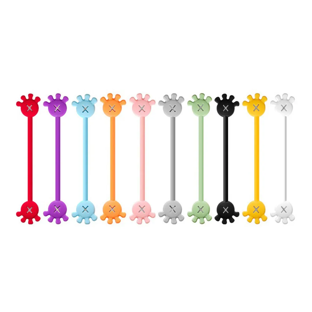 Reusable Magnetic Cable Clips for Organizing Earbuds and Charging Wires Silicone Cable Holders for Desk and Home Cable Control