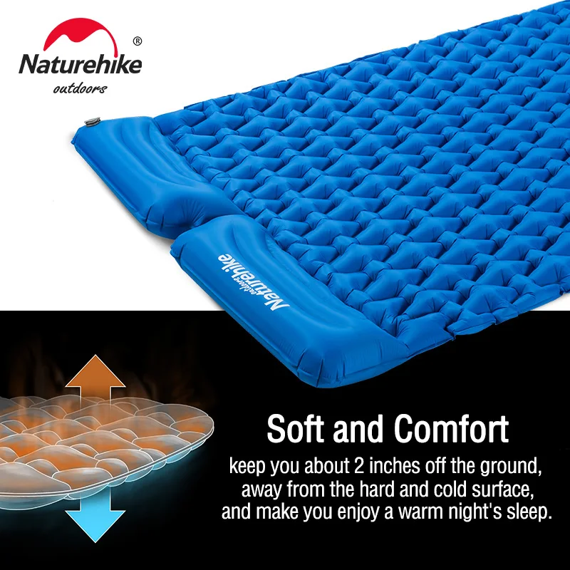 Imagem -04 - Naturehike-colchão de ar Inflável Ultraleve Camping Mat Cama de Dormir Nylon Dormir Pad