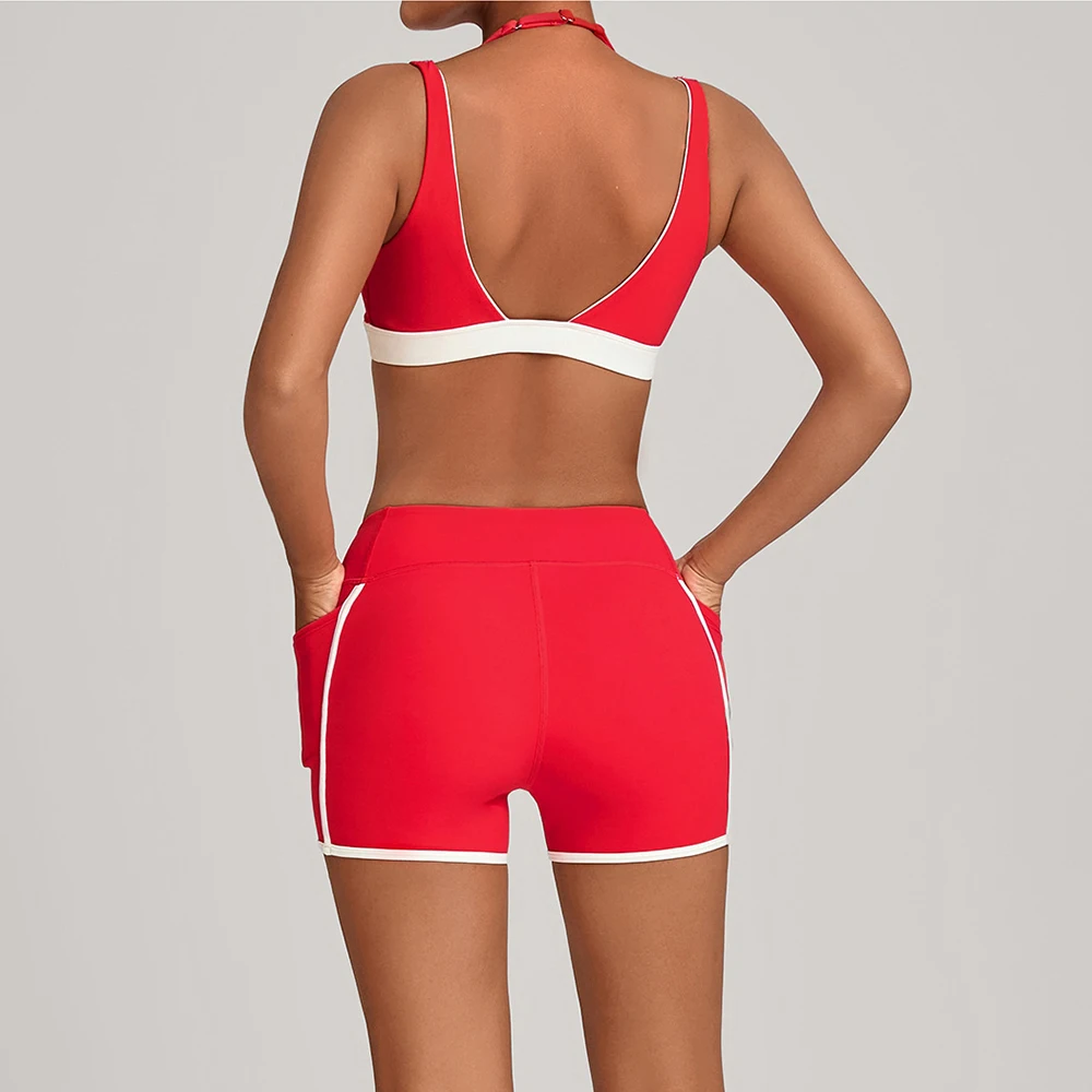 النساء 2 قطعة بدلة اللياقة البدنية الصالة الرياضية اليوغا مجموعة الرياضة تجريب رياضية الإناث رياضة الصدرية الدراجات السراويل دعوى ملابس لليوجا ملابس رياضية #5