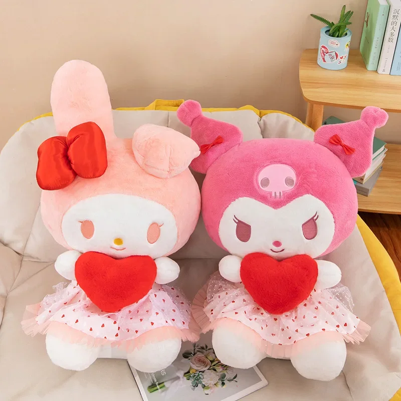 Tamaño grande Sanrio Kuromi My Melody muñeco de peluche Kawaii Anime Rosa dibujos animados lindos peluches muñeco de peluche almohada niñas regalos de cumpleaños