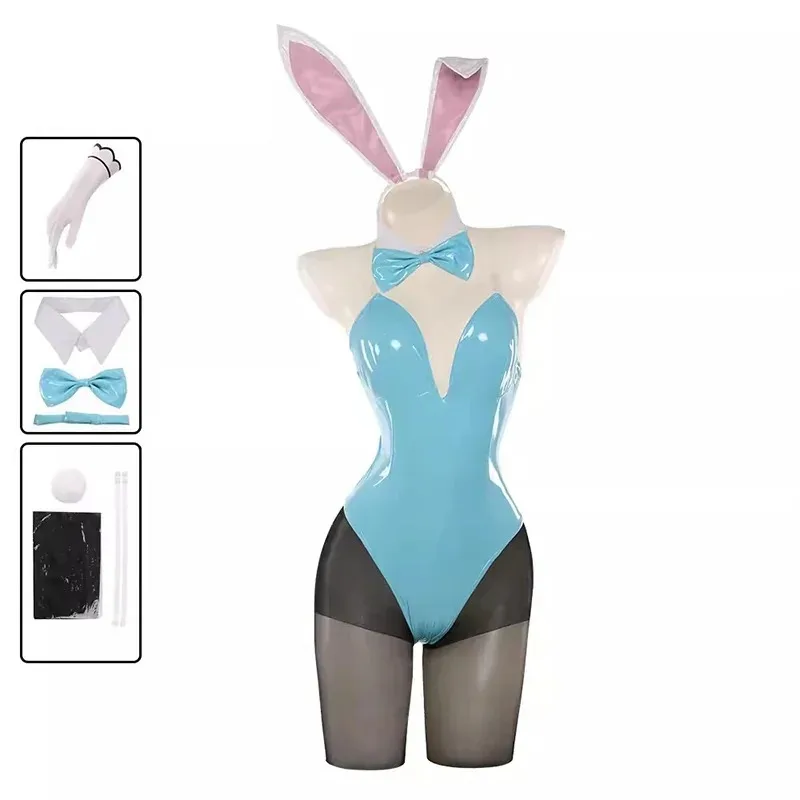Anime Blue Archive Asuna Ichinose Murokasa Akane Bunny Girl Costume Women Sexy Cosplay Suit White Blue Jumpsuits Party Uniform